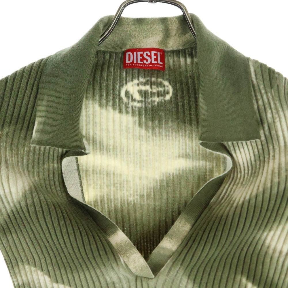 DIESEL(ディーゼル) 24SS M-BRIANA カモフラージュニット トップス 長袖 グリーン A12401 レディース