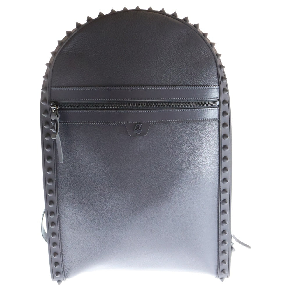CHRISTIAN LOUBOUTIN(クリスチャンルブタン) バックパリス スタッズ付き ラバー/レザー混合バックパック リュック グレー