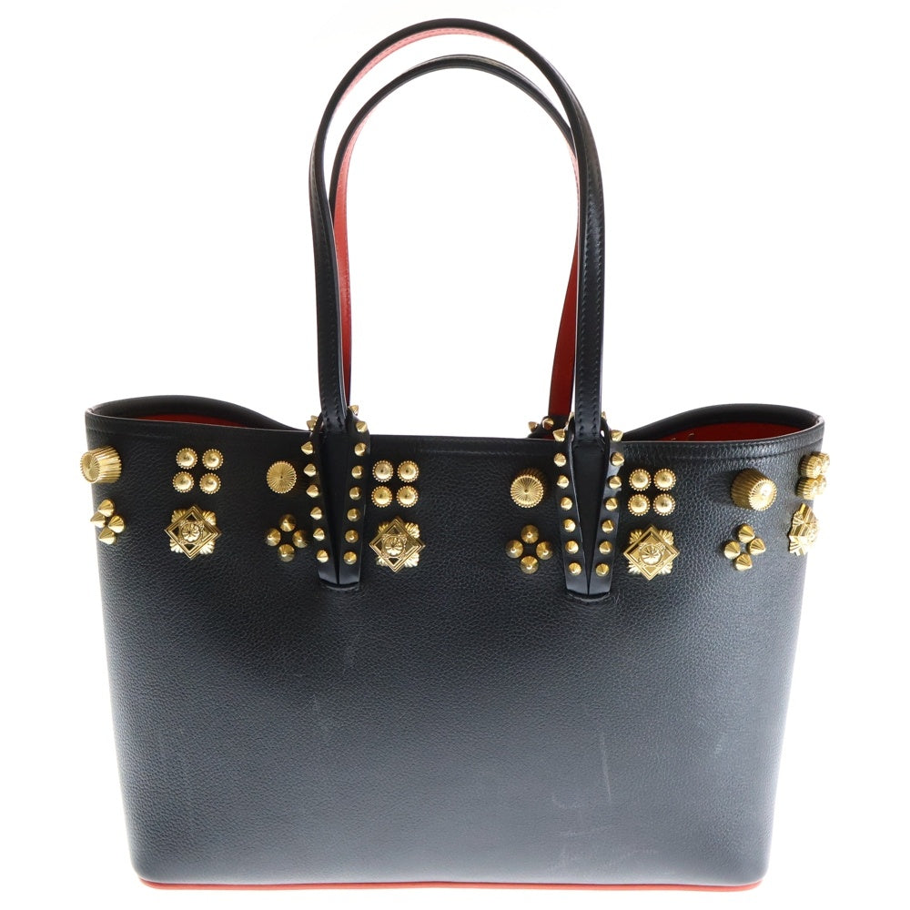 CHRISTIAN LOUBOUTIN(クリスチャンルブタン) Cabata カバタ スタッズ付きレザートートバッグ ハンドバッグ ブラック/ゴールド