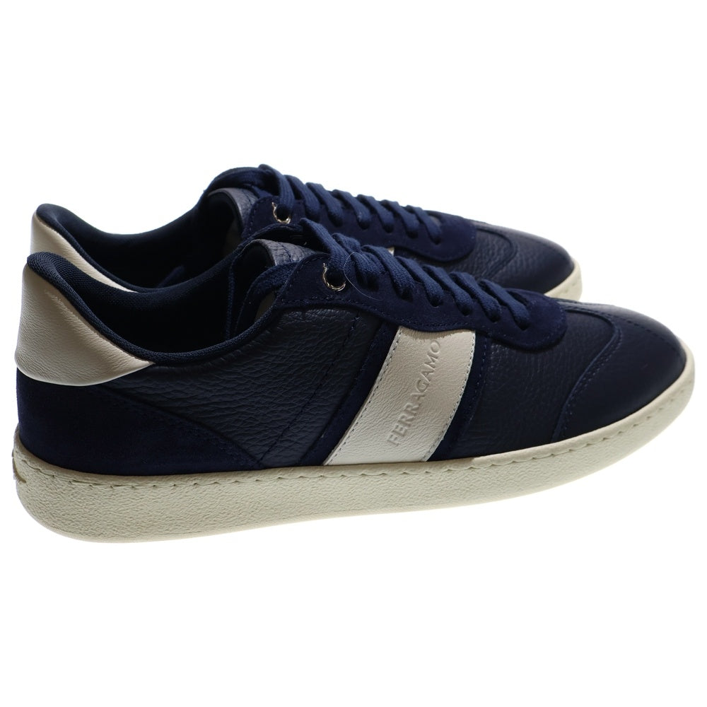 FERRAGAMO(フェラガモ) 25AW レザー レースアップスニーカー ローカット ネイビー 763471