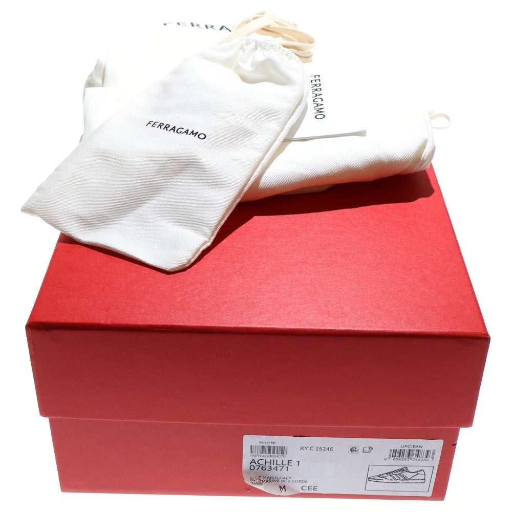 FERRAGAMO(フェラガモ) 25AW レザー レースアップスニーカー ローカット ネイビー 763471
