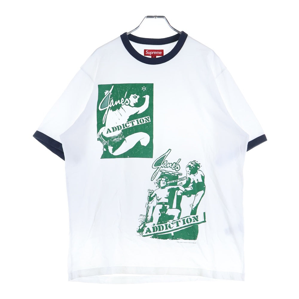 SUPREME(シュプリーム) 24AW Jane's Addiction Ringer Tee ジョーンズアディクション リンガー半袖Tシャツ カットソー ホワイト