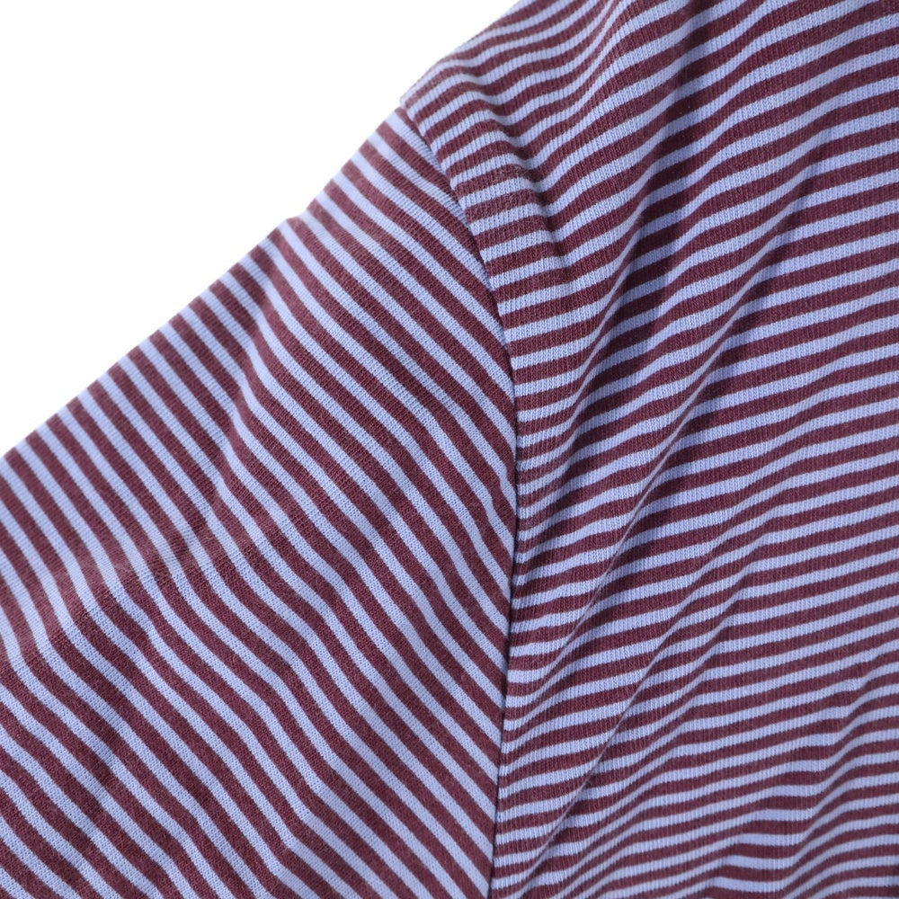 SUPREME(シュプリーム) 24SS LAYERED HOODED L/S TOP ボーダー柄 レイヤードフーディー長袖Tシャツ カットソー パープル/カーキ