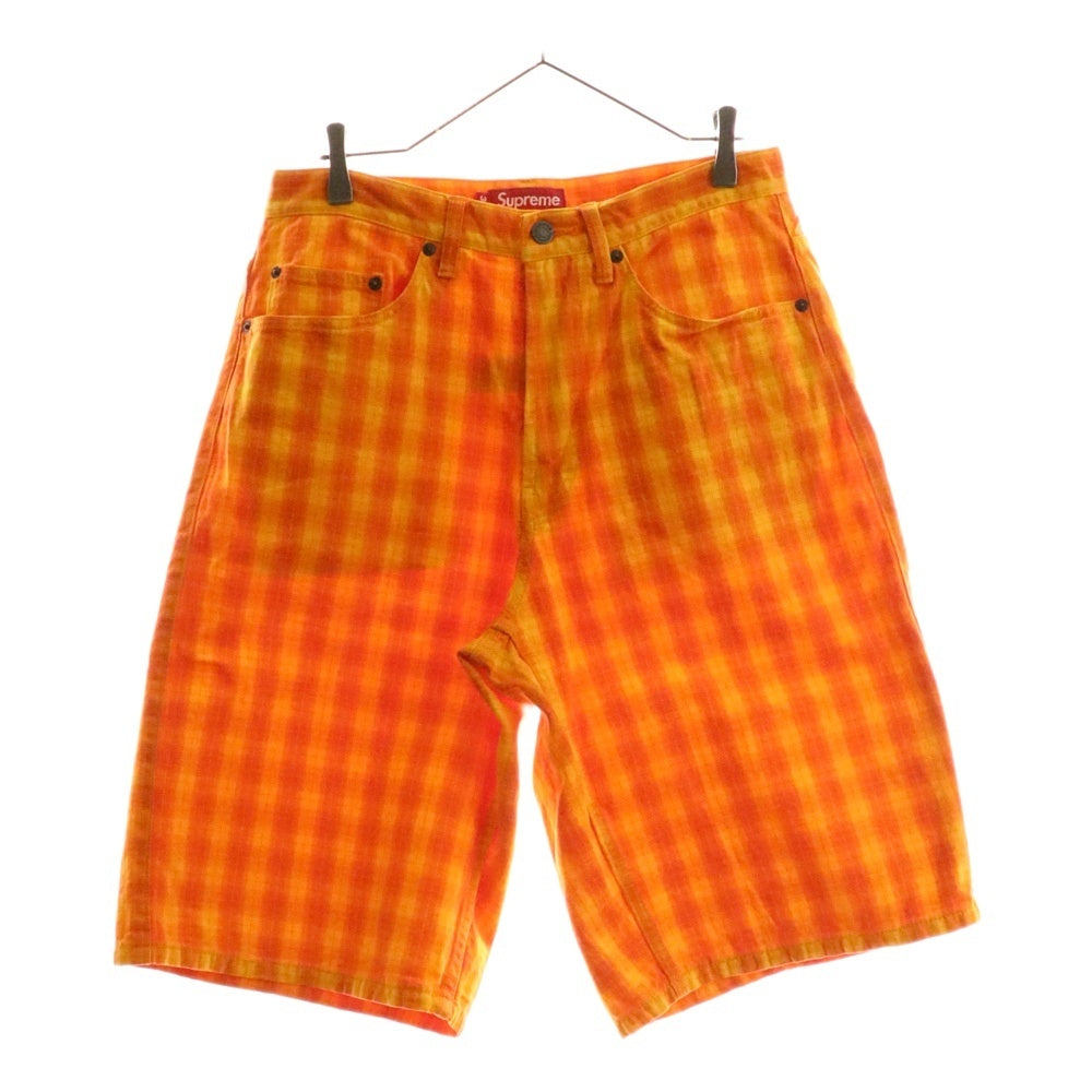SUPREME(シュプリーム) 24SS Plaid Baggy Short プレイドバギーショーツ ハーフパンツ オレンジ