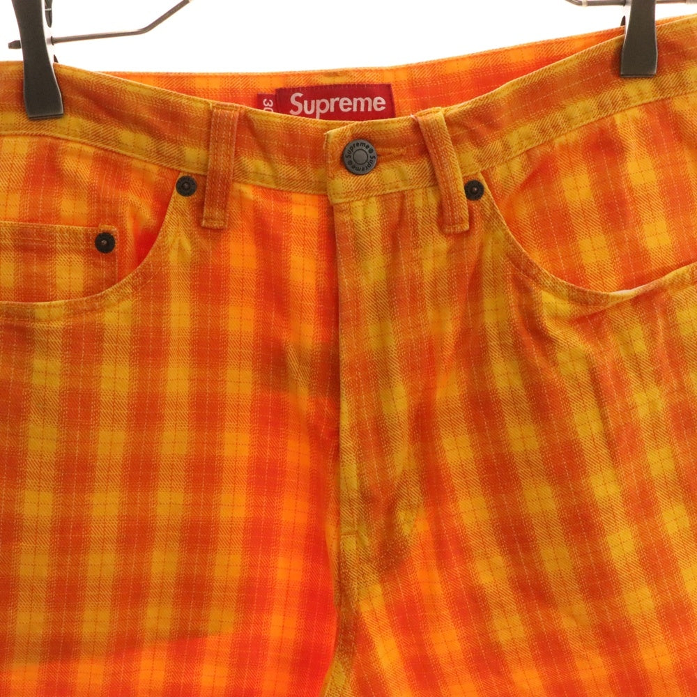 SUPREME(シュプリーム) 24SS Plaid Baggy Short プレイドバギーショーツ ハーフパンツ オレンジ