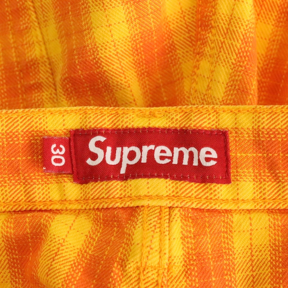 SUPREME(シュプリーム) 24SS Plaid Baggy Short プレイドバギーショーツ ハーフパンツ オレンジ