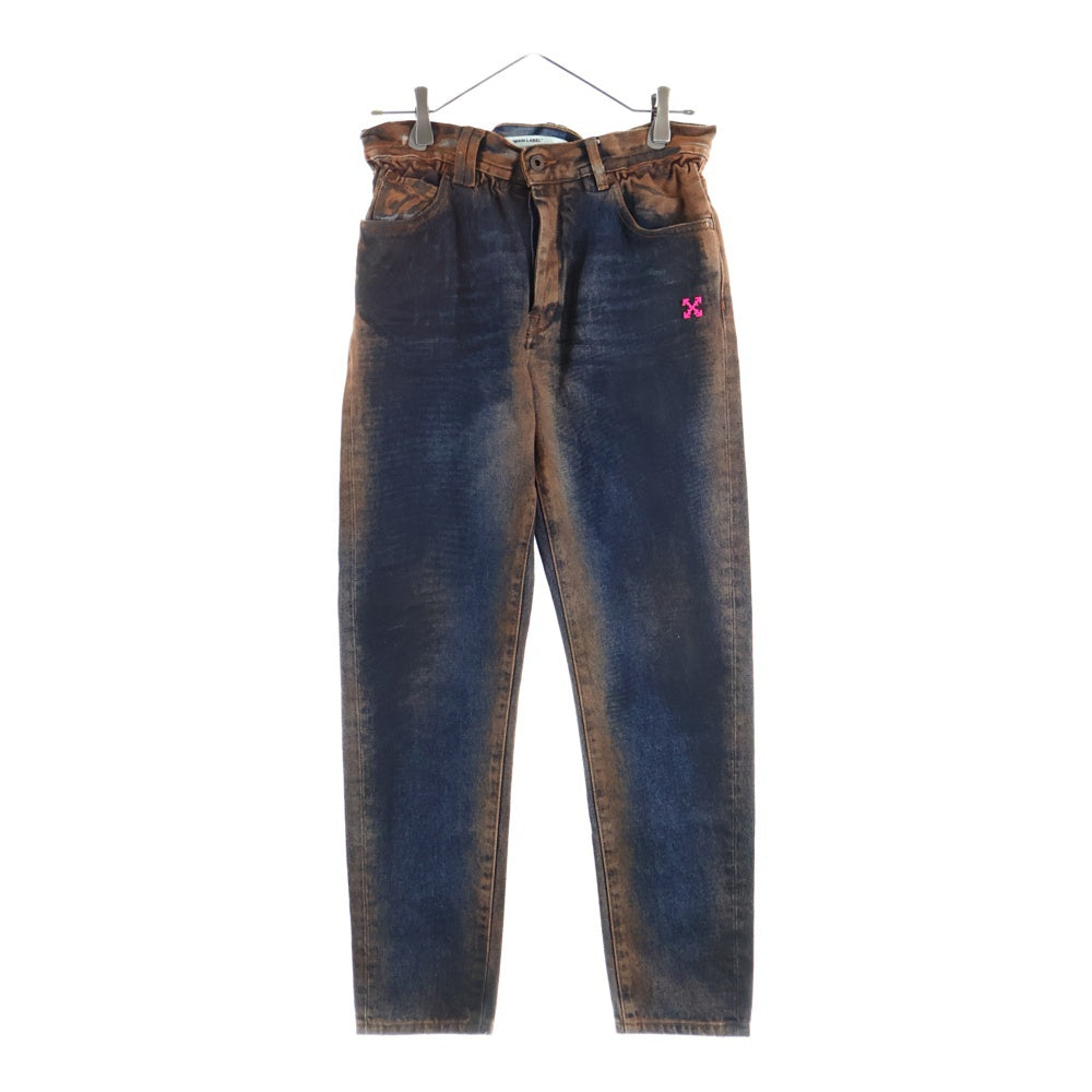 OFF-WHITE(オフホワイト) ブリーチ加工 イージースリムデニムパンツ トラウザー マルチカラー OMYA005E19C30045