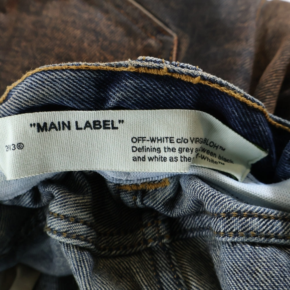 OFF-WHITE(オフホワイト) ブリーチ加工 イージースリムデニムパンツ トラウザー マルチカラー OMYA005E19C30045