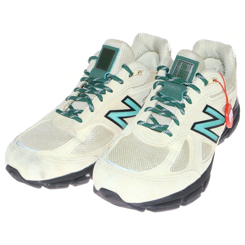 New Balance(ニューバランス) U990GB4 マカダミアナッツ メッシュローカットスニーカー ホワイト/グリーン US8/26cm