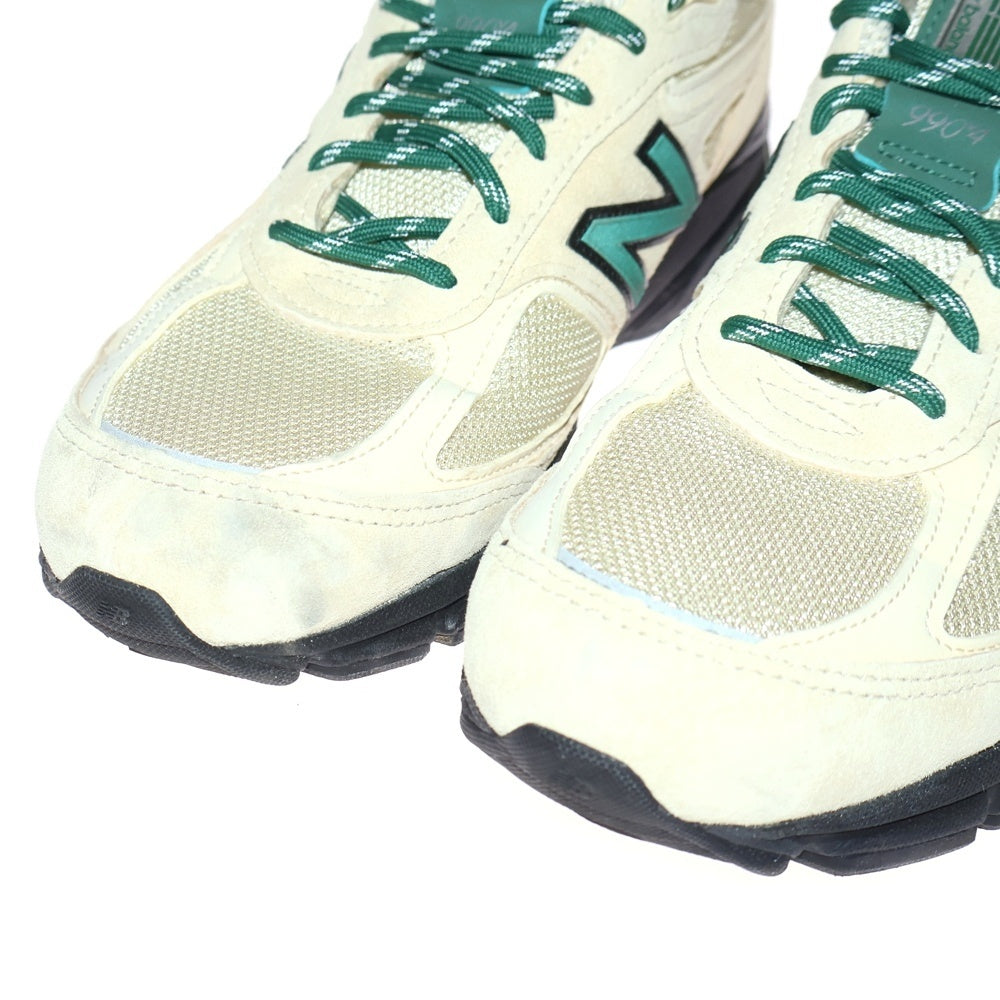 New Balance(ニューバランス) U990GB4 マカダミアナッツ メッシュローカットスニーカー ホワイト/グリーン US8/26cm