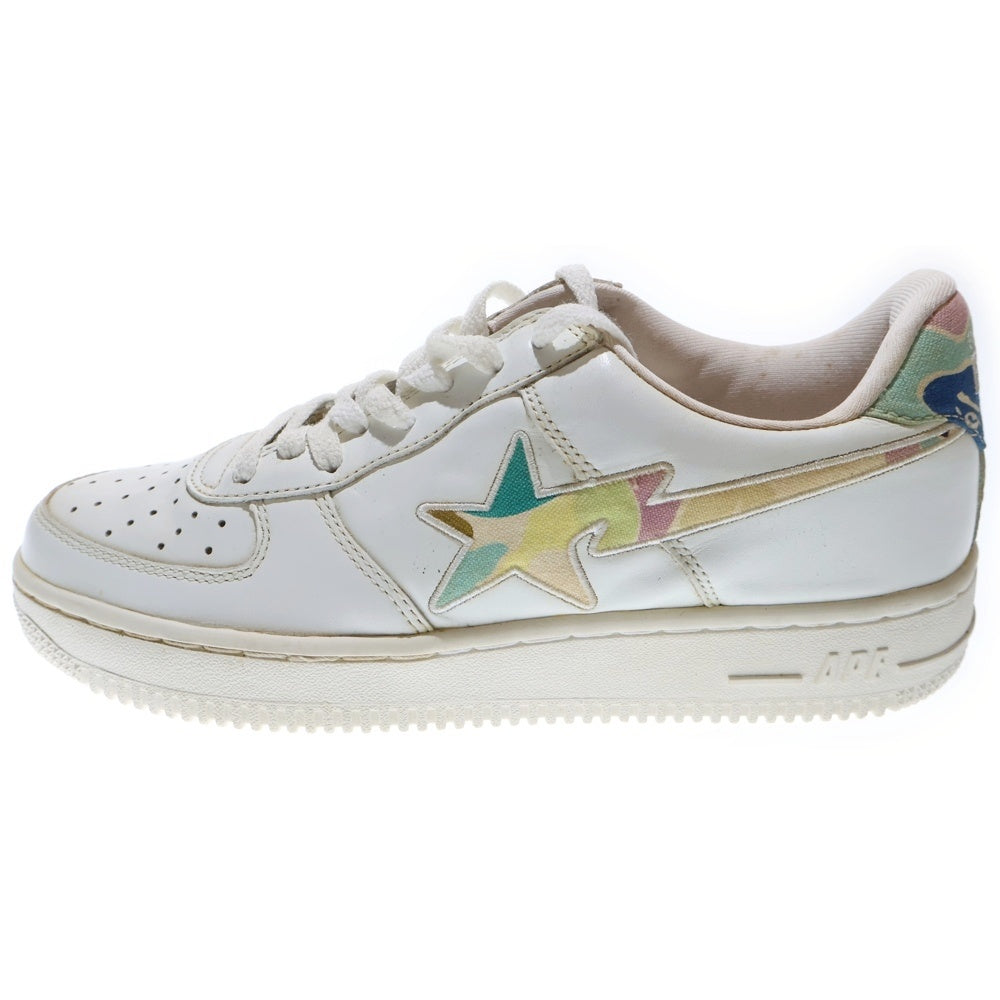A BATHING APE(アベイシングエイプ) BAPESTA ベイプスタ ローカットスニーカー ホワイト/マルチ US9/27cm