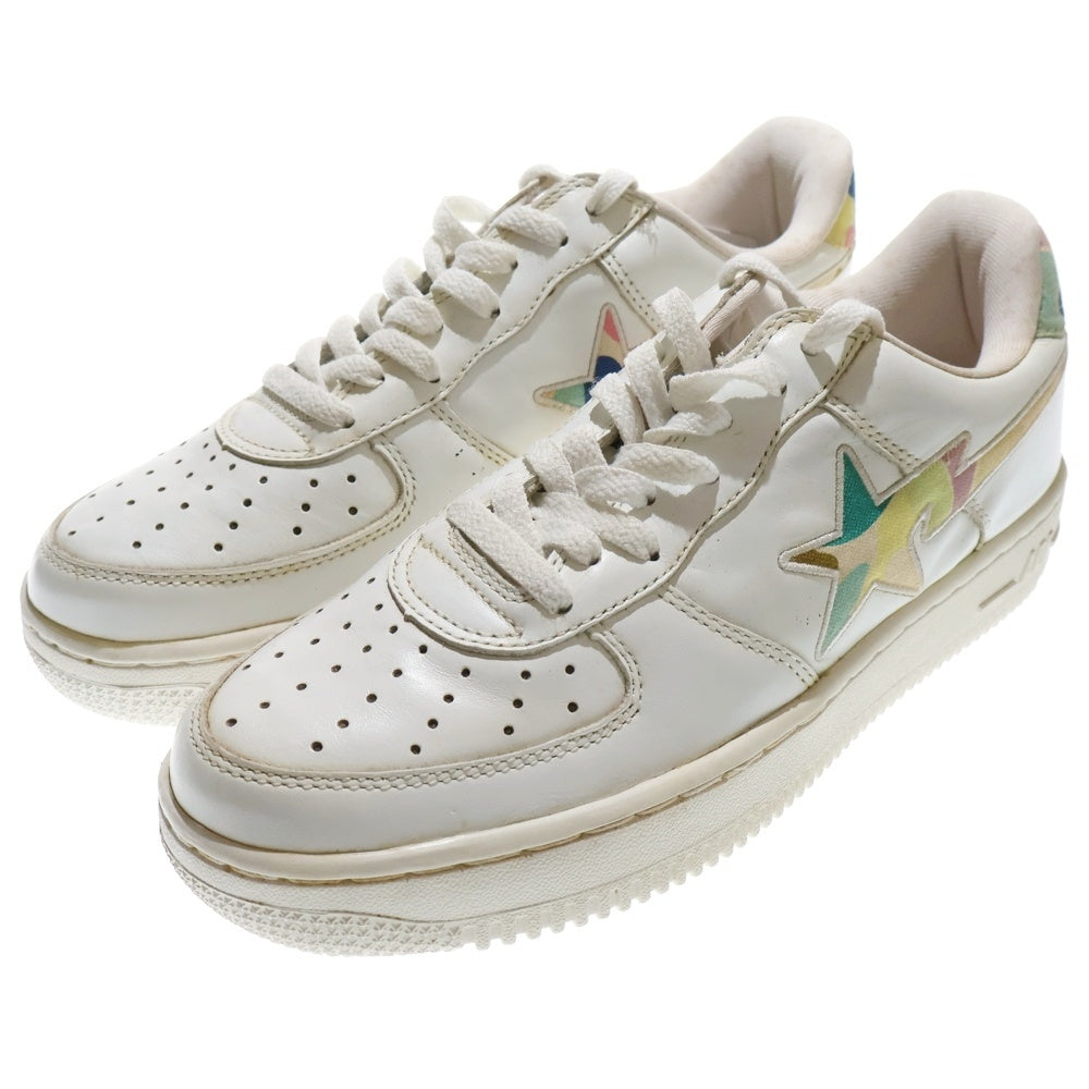 A BATHING APE(アベイシングエイプ) BAPESTA ベイプスタ ローカットスニーカー ホワイト/マルチ US9/27cm