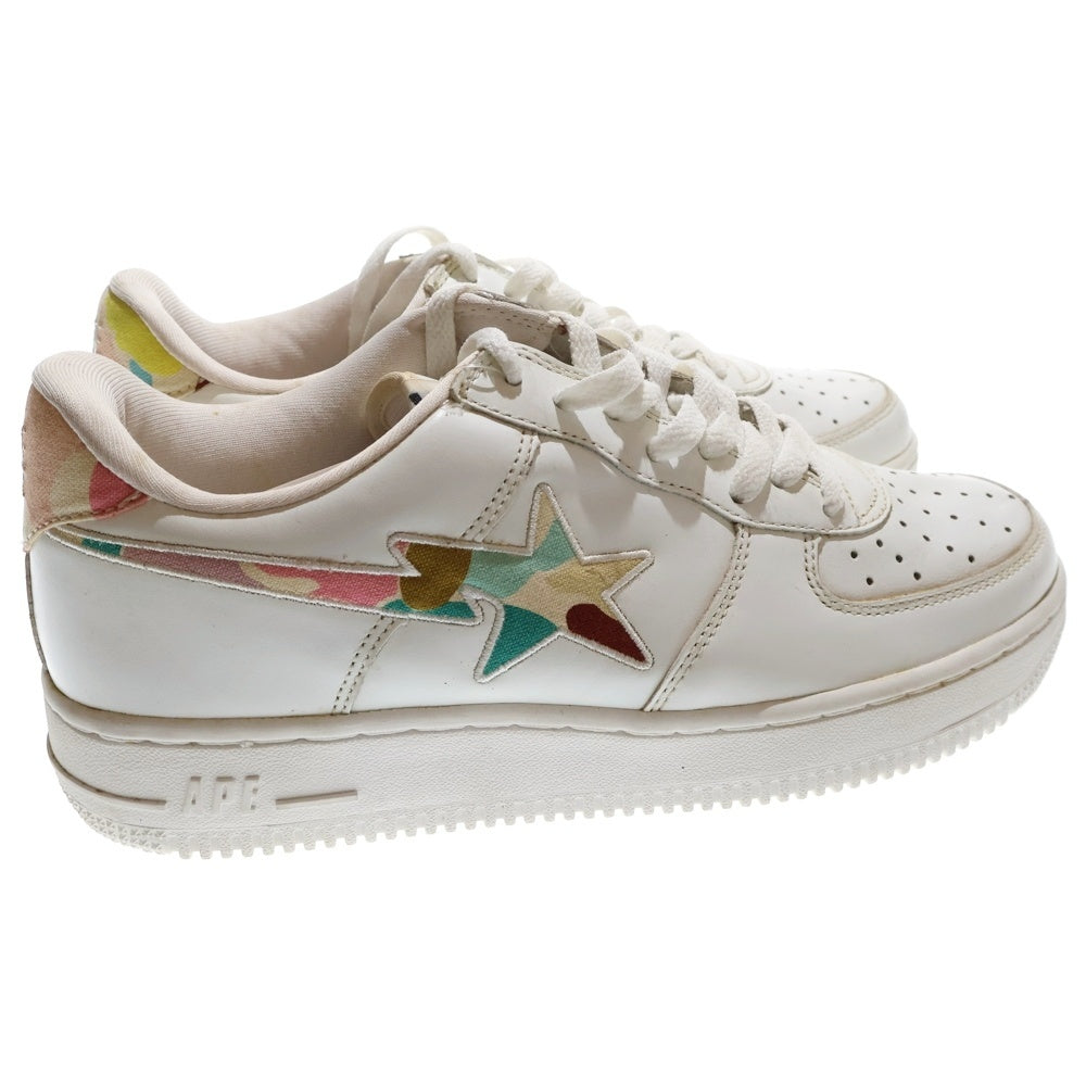 A BATHING APE(アベイシングエイプ) BAPESTA ベイプスタ ローカットスニーカー ホワイト/マルチ US9/27cm