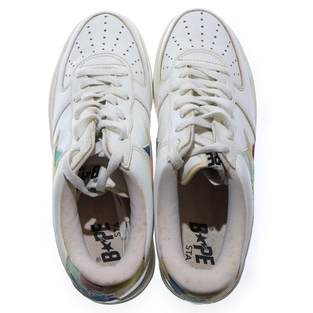 A BATHING APE(アベイシングエイプ) BAPESTA ベイプスタ ローカットスニーカー ホワイト/マルチ US9/27cm