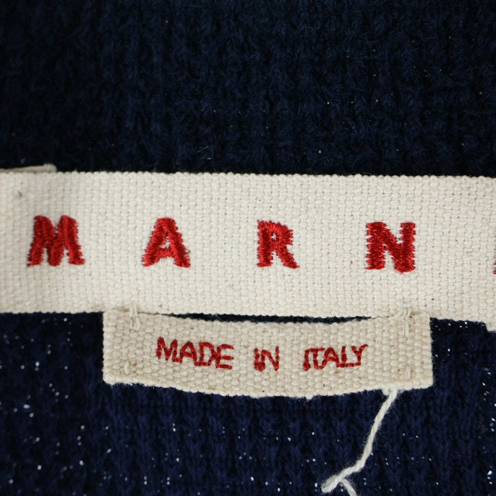 MARNI(マルニ) 24SS ボーダーテリー半袖開襟シャツ ネイビー CUMG0007Q0 UFC206