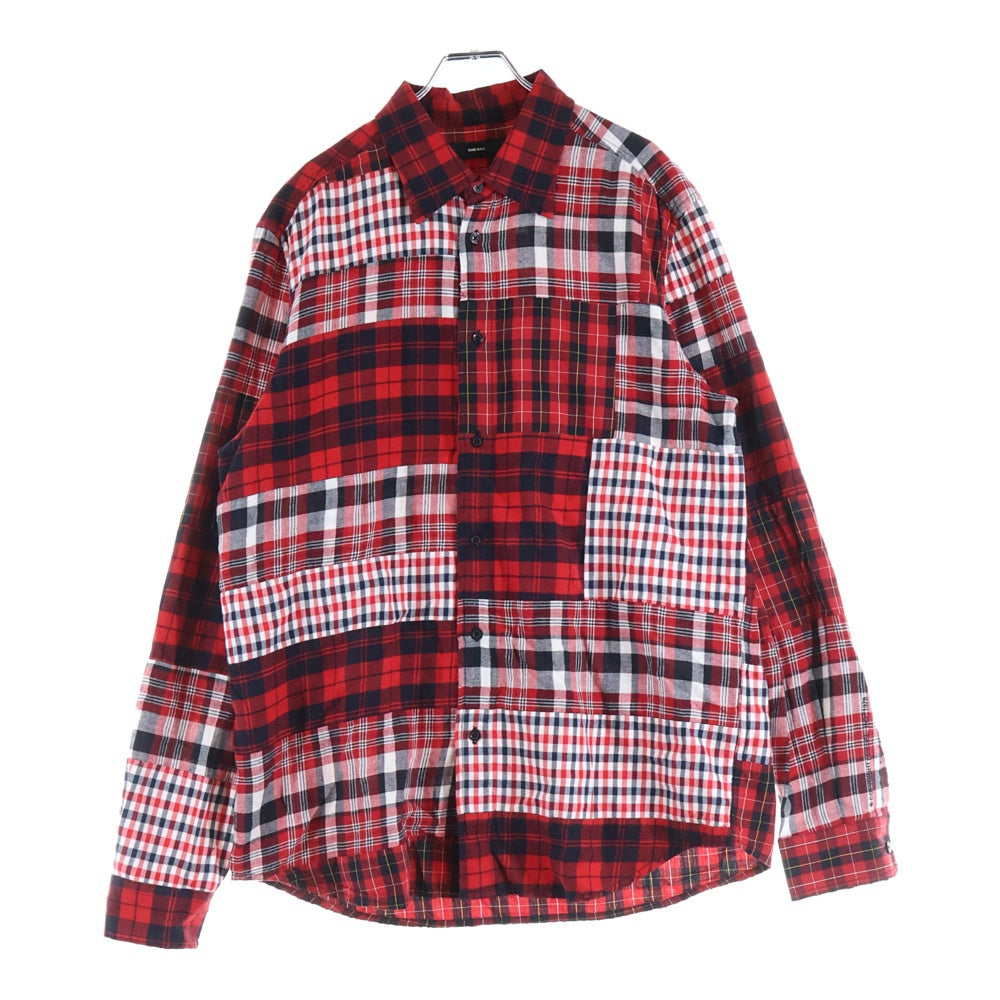 DIESEL(ディーゼル) チェック柄 コットン長袖シャツ レッド IN000057