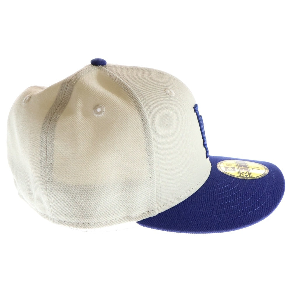 NEW ERA(ニューエラ) PC 59FIFTY STONE 2-TONE ロサンゼルスドジャース バイカーベースボールキャップ クリーム/ブルー 14521873