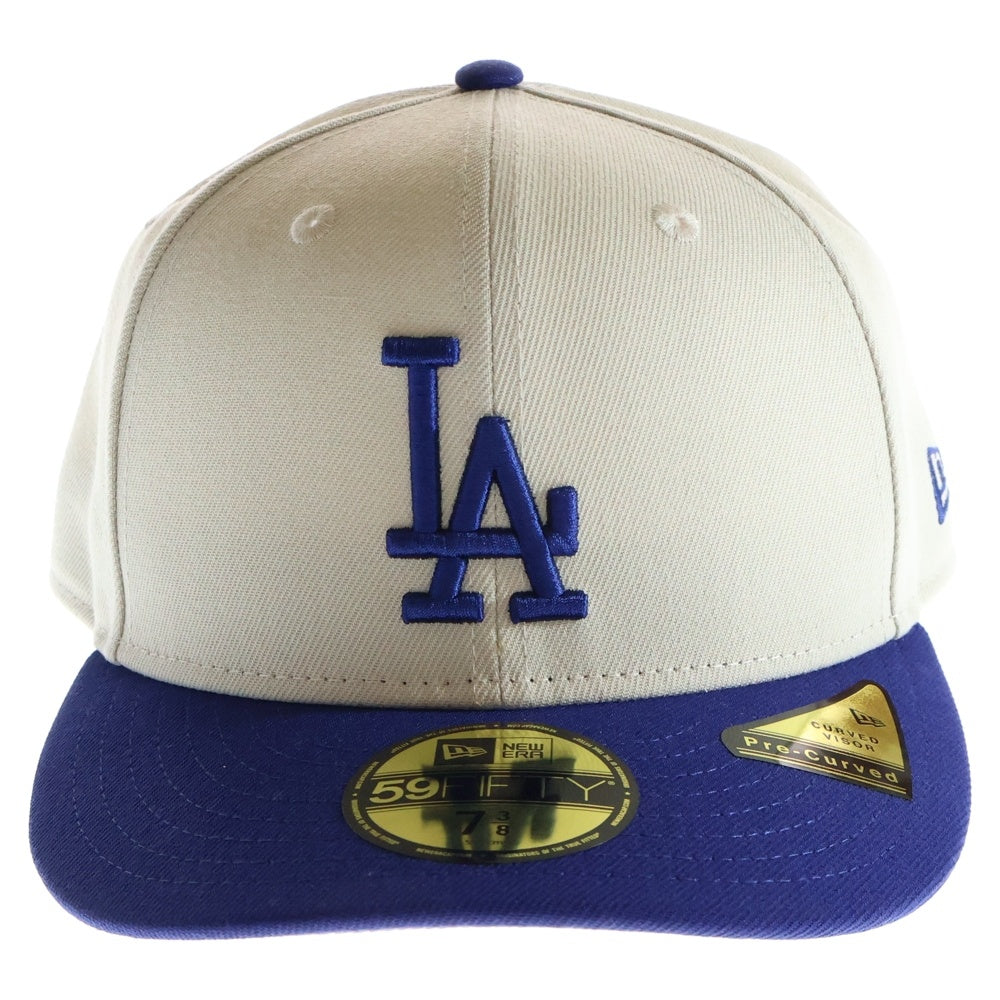 NEW ERA(ニューエラ) PC 59FIFTY STONE 2-TONE ロサンゼルスドジャース バイカーベースボールキャップ クリーム/ブルー 14521873
