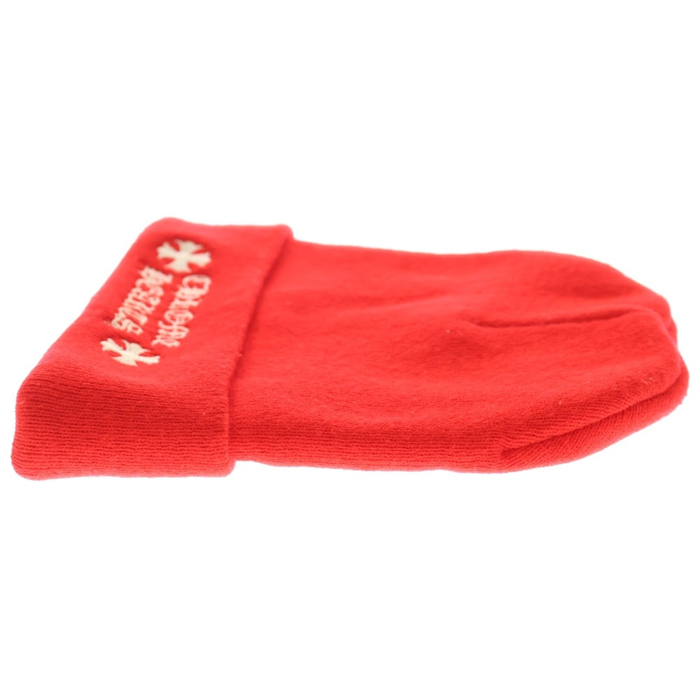 CHROME HEARTS(クロムハーツ) WATCH CAP ワッチキャップ ロゴ刺繍ビーニー ニットキャップ 帽子 レッド