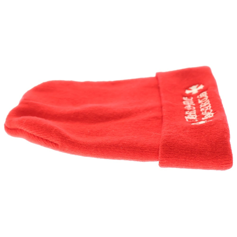 CHROME HEARTS(クロムハーツ) WATCH CAP ワッチキャップ ロゴ刺繍ビーニー ニットキャップ 帽子 レッド