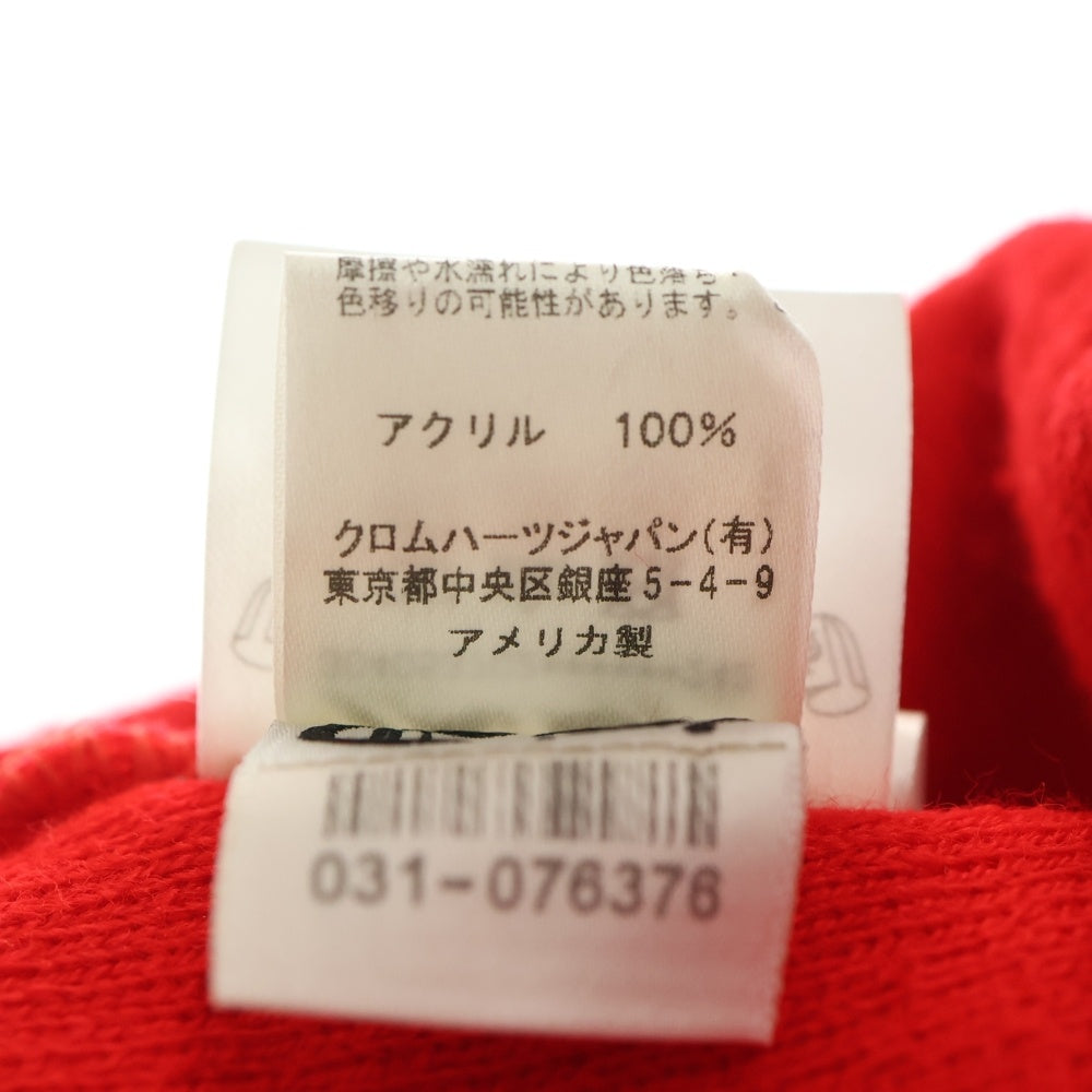 CHROME HEARTS(クロムハーツ) WATCH CAP ワッチキャップ ロゴ刺繍ビーニー ニットキャップ 帽子 レッド