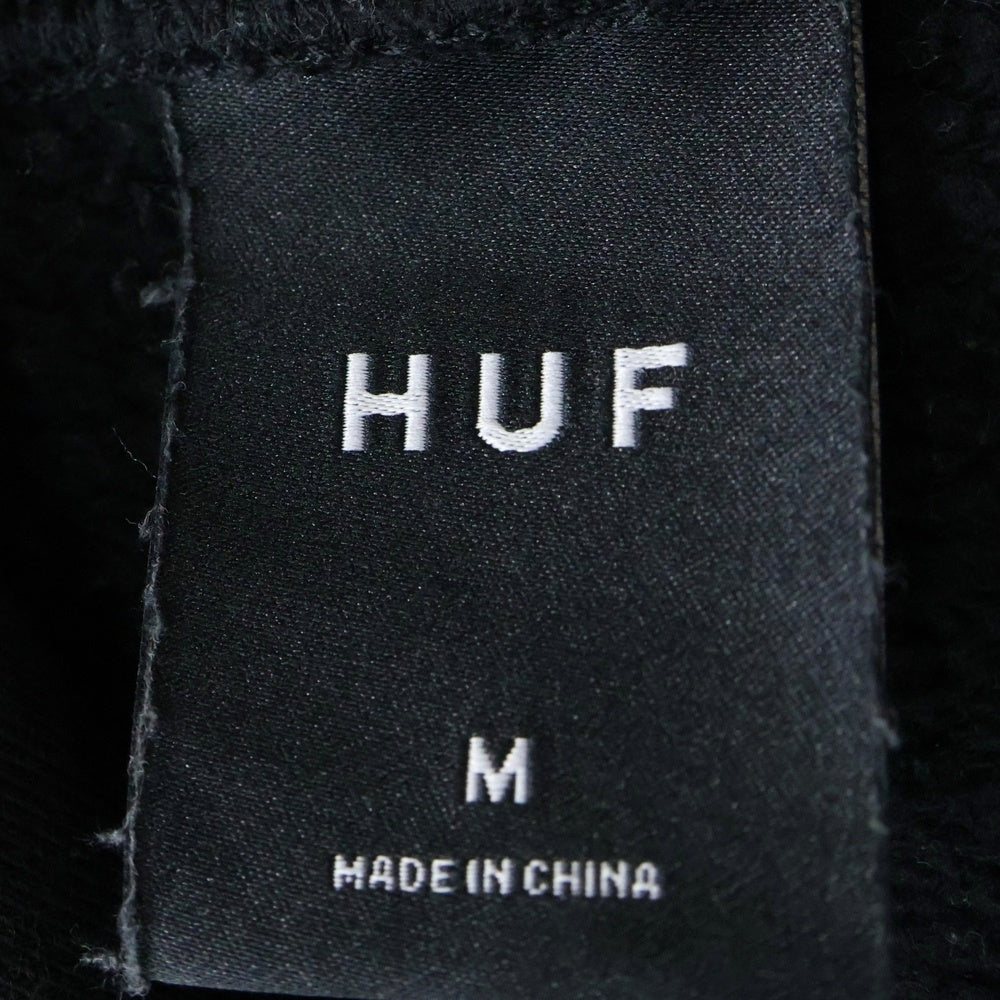 HUF(ハフ) REGIONAL PUFF HOODIE プリントロゴ バックプリント プルオーバー パーカー ブラック