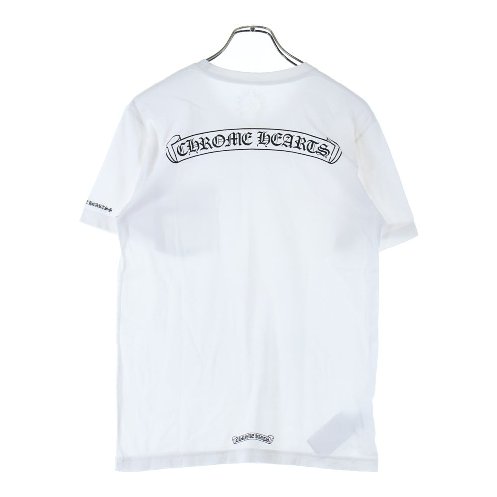 CHROME HEARTS(クロムハーツ) Scroll Logo S/S TEE スクロールラベルバックプリント半袖Tシャツカットソー ホワイト