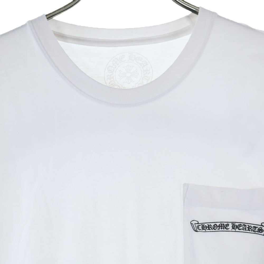 CHROME HEARTS(クロムハーツ) Scroll Logo S/S TEE スクロールラベルバックプリント半袖Tシャツカットソー ホワイト