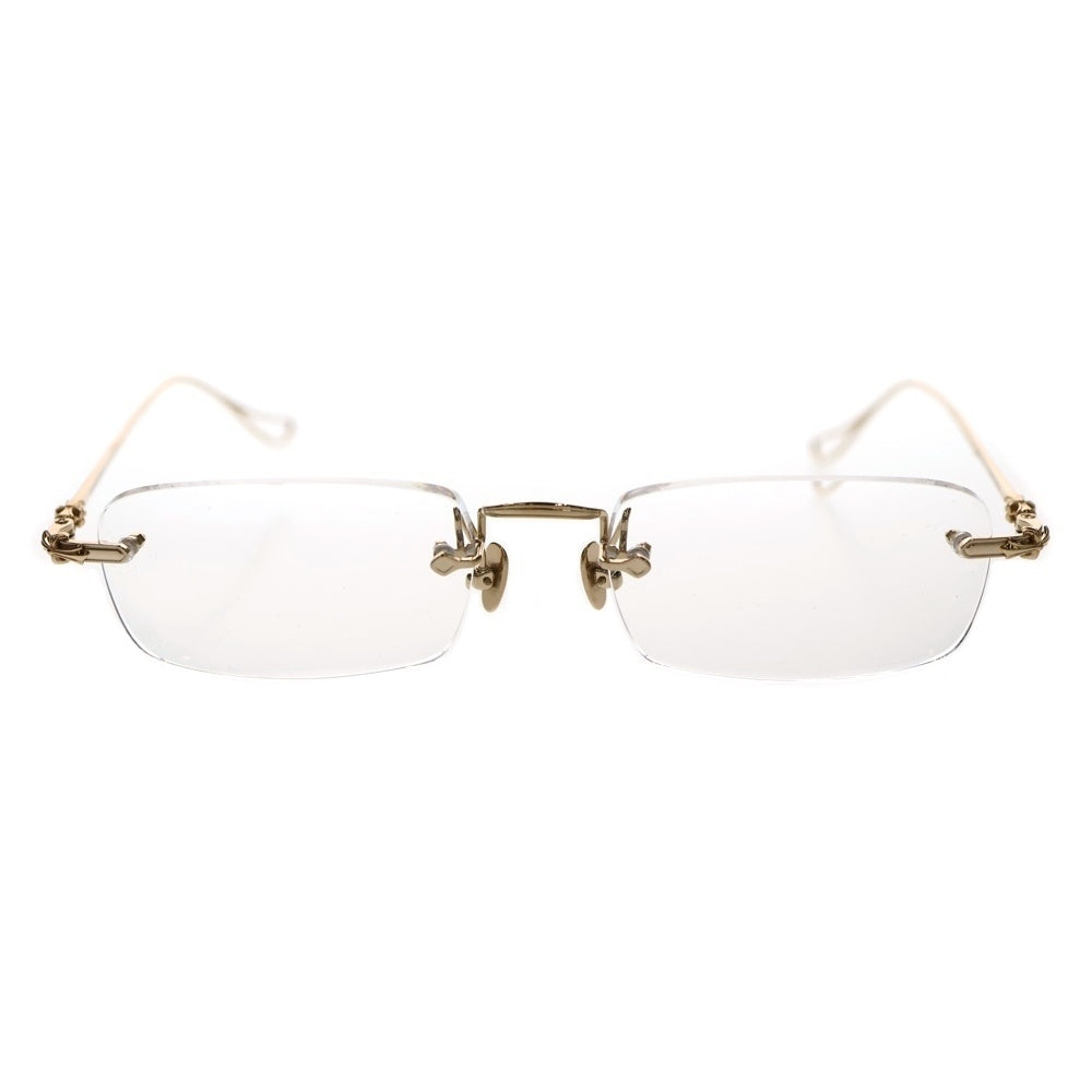 CHROME HEARTS(クロムハーツ) SINNERGASM II クロステンプル リムレス アイウェア 眼鏡 ゴールド