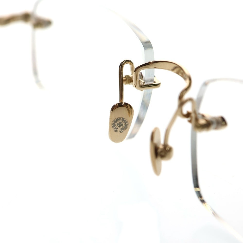 CHROME HEARTS(クロムハーツ) SINNERGASM II クロステンプル リムレス アイウェア 眼鏡 ゴールド