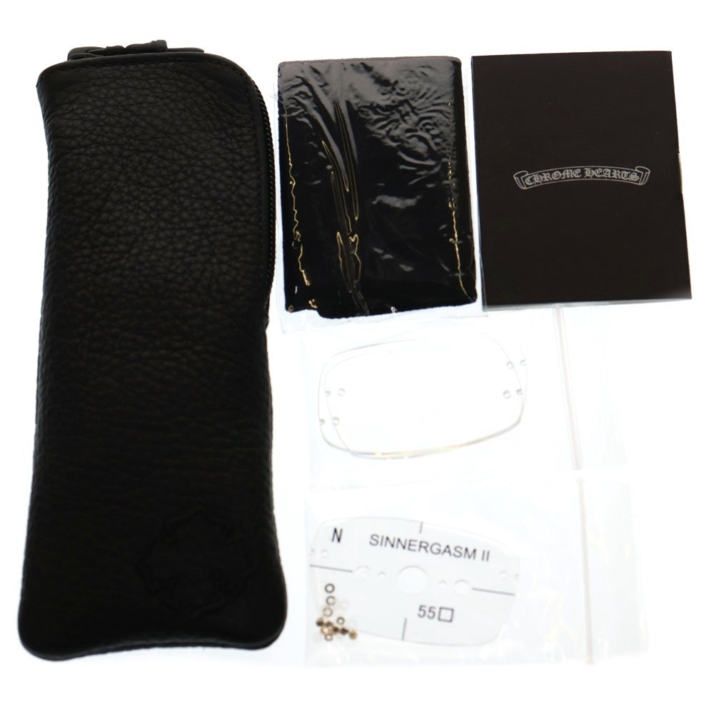 CHROME HEARTS(クロムハーツ) SINNERGASM II クロステンプル リムレス アイウェア 眼鏡 ゴールド