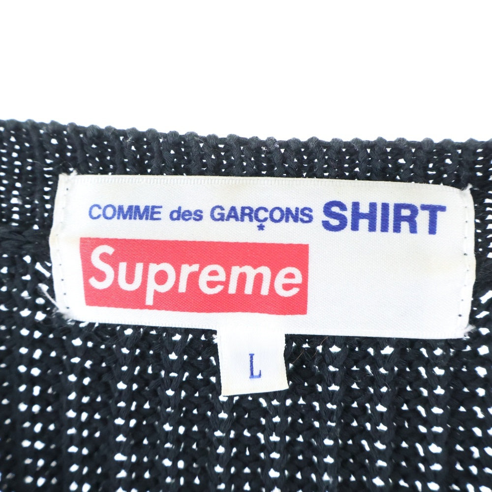 SUPREME(シュプリーム) 18AW ×COMME des GARCONS SHIRT コムデギャルソンシャツ ロゴプリント ローゲージ ニット セーター ブラック