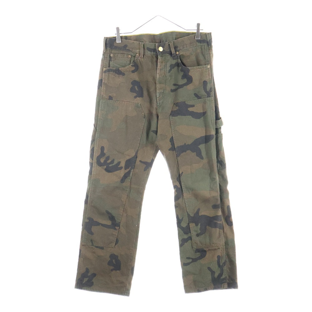 LOUIS VUITTON(ルイヴィトン) 17AW ×SUPREME LVジャガードデニムカーペンターパンツ カモフラ ブラウン/グリーン HDD97WDSQ
