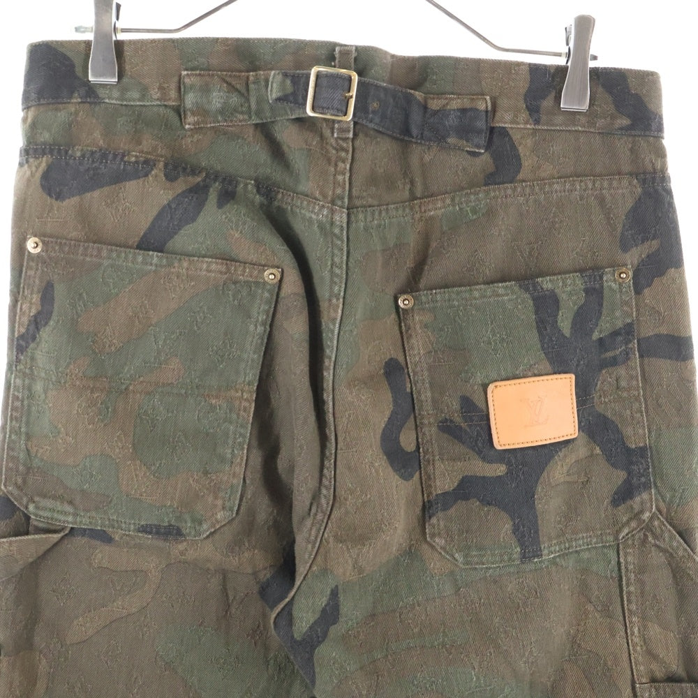 LOUIS VUITTON(ルイヴィトン) 17AW ×SUPREME LVジャガードデニムカーペンターパンツ カモフラ ブラウン/グリーン HDD97WDSQ