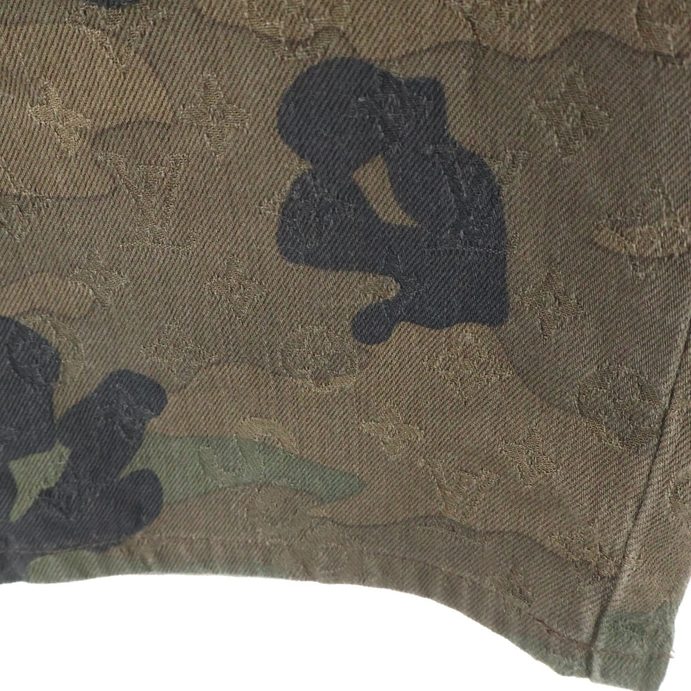 LOUIS VUITTON(ルイヴィトン) 17AW ×SUPREME LVジャガードデニムカーペンターパンツ カモフラ ブラウン/グリーン HDD97WDSQ