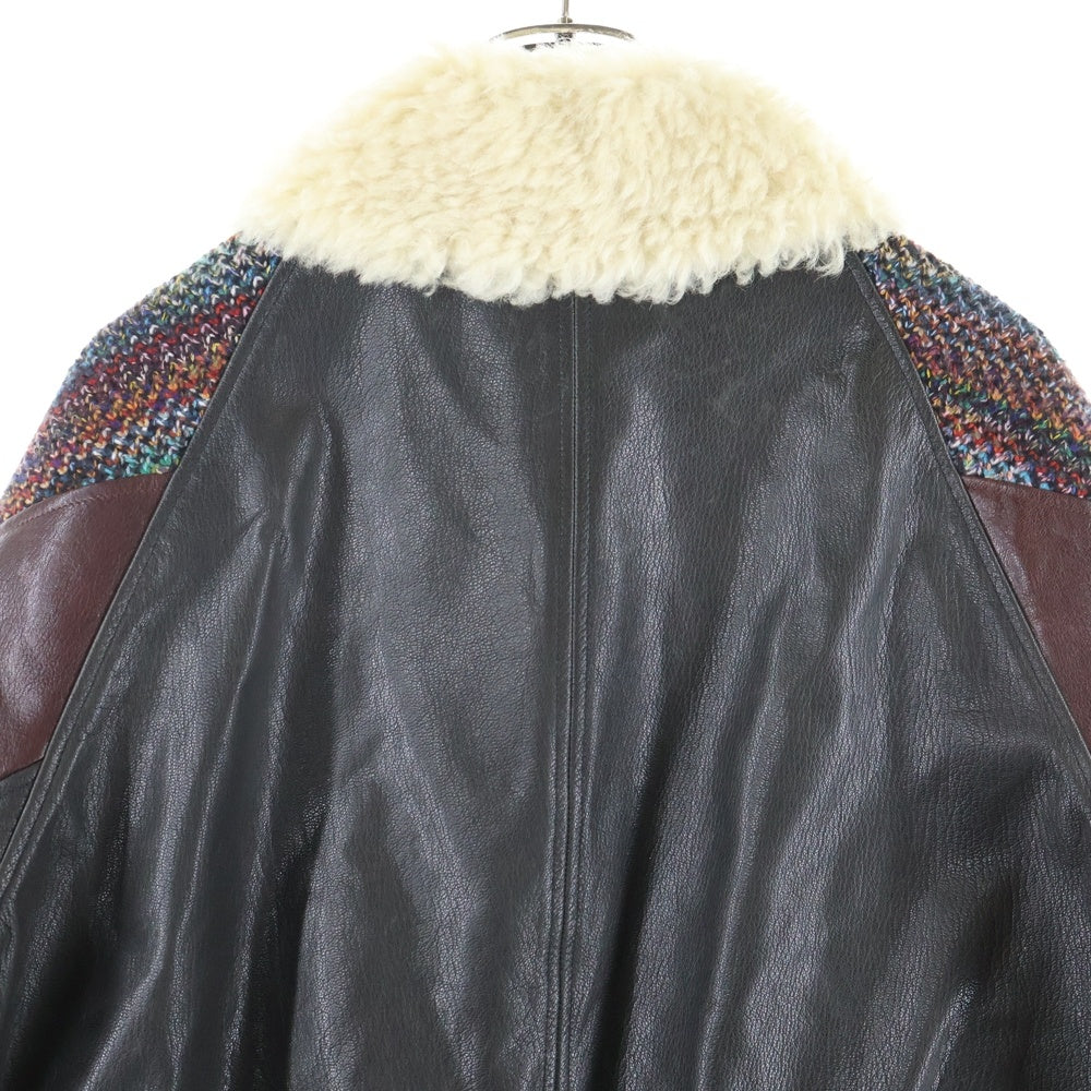 MISSONI(ミッソーニ) 襟ムートン シープスキン G1フライトジャケット ブラウン 2002MUR00017 BL003W