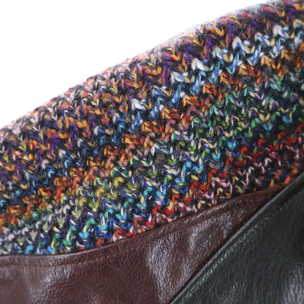 MISSONI(ミッソーニ) 襟ムートン シープスキン G1フライトジャケット ブラウン 2002MUR00017 BL003W