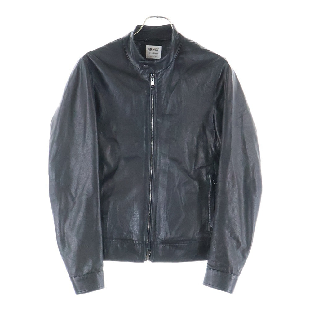 EMMETI(エンメティ) JURI ユリ ラムスキン レザーシングルライダースジャケット ブラック