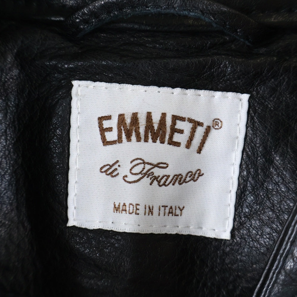 EMMETI(エンメティ) JURI ユリ ラムスキン レザーシングルライダースジャケット ブラック