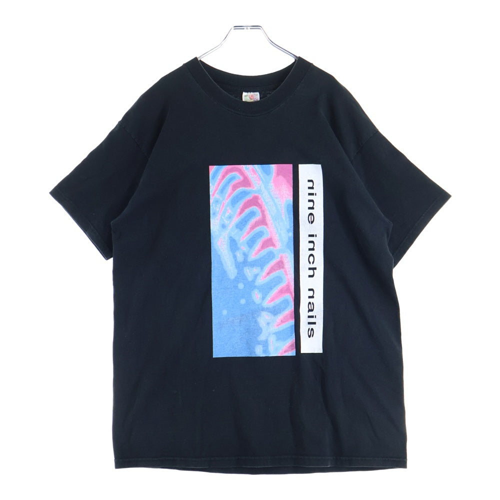 VINTAGE(ヴィンテージ) 90's NINE INCH NAILS HATE FRUIT OF THE LOOM ナインインチネイルズ ヘイト プリント半袖Tシャツ カットソー ブラック