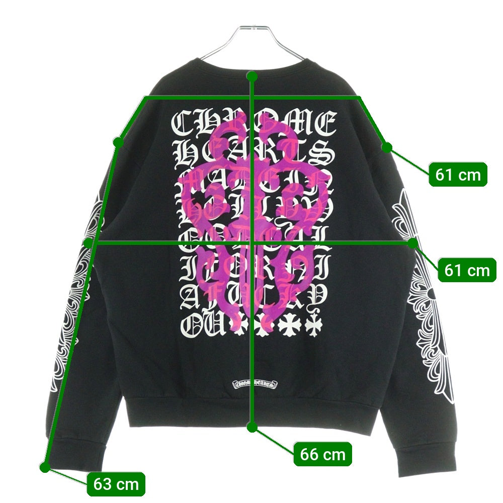 CHROME HEARTS(クロムハーツ) SWTSHRT PLVR バックヴァインダガープリントスウェット クルーネックシャツ ブラック