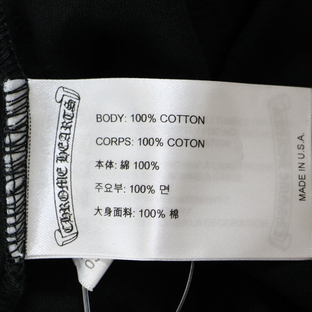 CHROME HEARTS(クロムハーツ) CH T-SHRT 1 ネックロゴプリント クルーネック長袖Tシャツ ブラック/ブルー