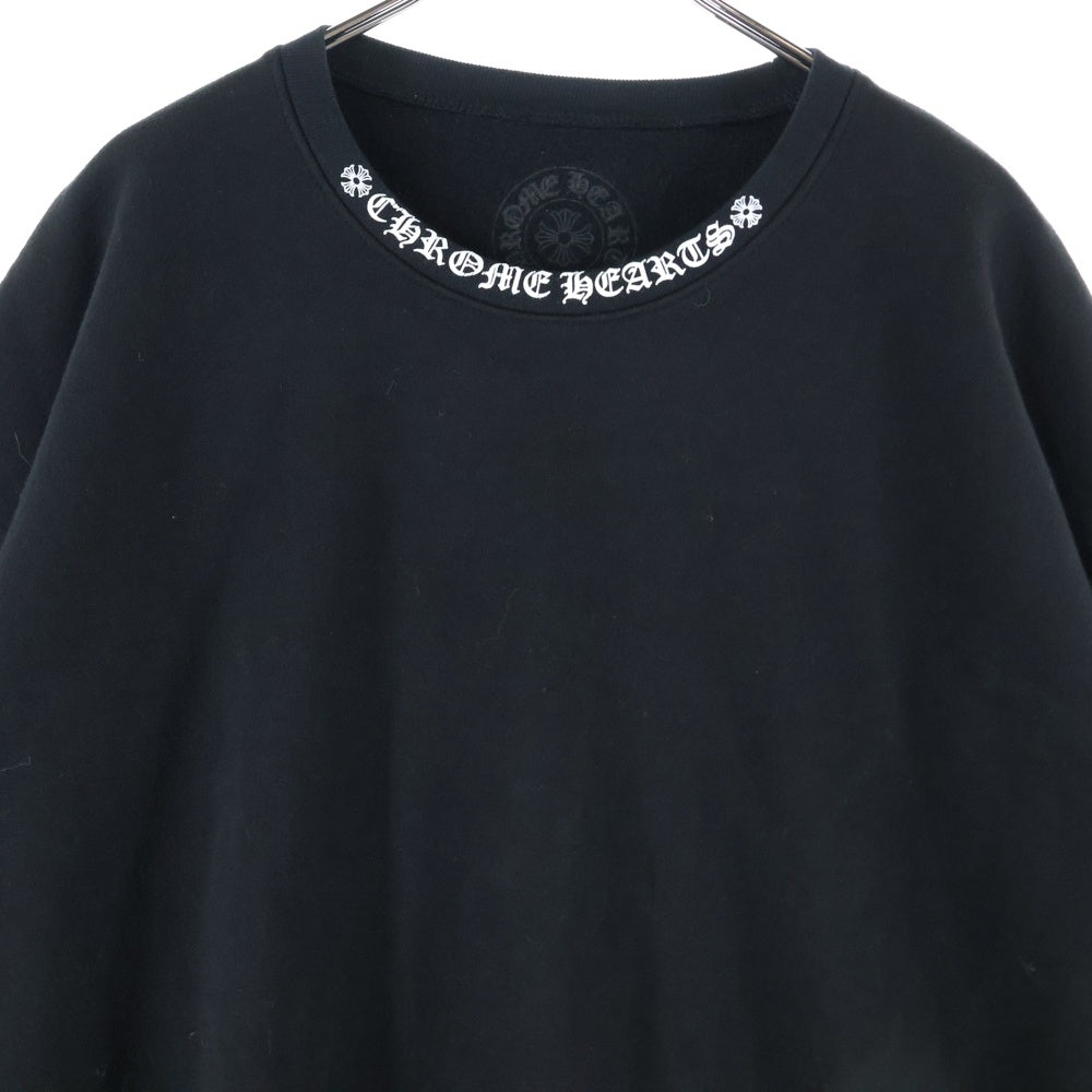 CHROME HEARTS(クロムハーツ) SWTSHRT PLVR ネックロゴプリント クルーネックスウェットトレーナー ブラック
