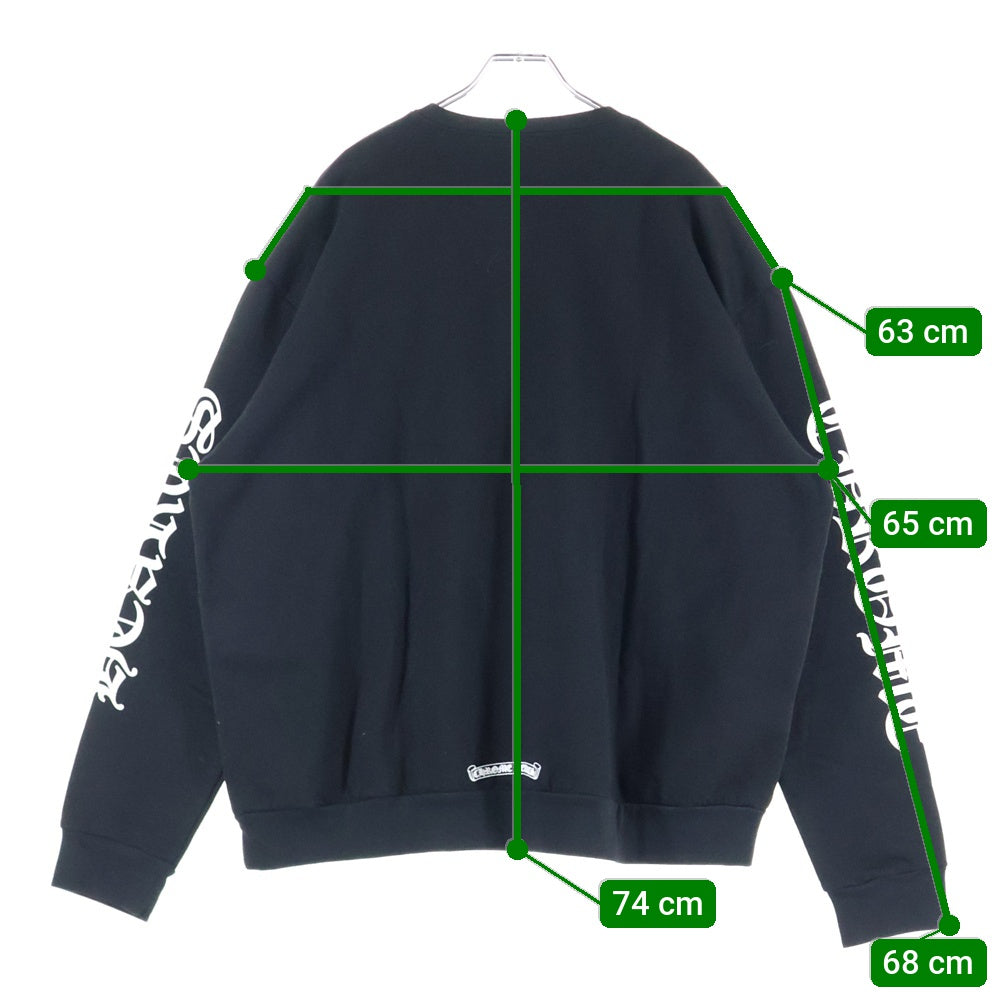 CHROME HEARTS(クロムハーツ) SWTSHRT PLVR ネックロゴプリント クルーネックスウェットトレーナー ブラック