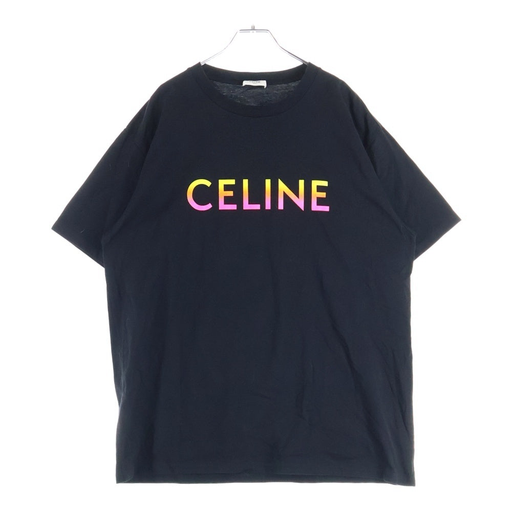 CELINE(セリーヌ) 22SS Gradient Logo Print Cotton Tee 2X10B671Q グラデーション ロゴ クルーネック半袖Tシャツカットソー ブラック
