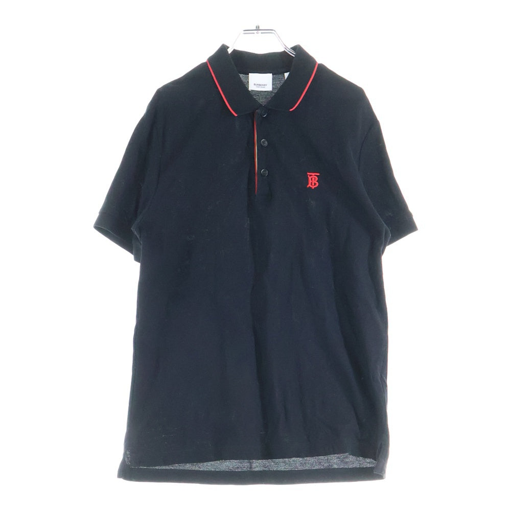 BURBERRY(バーバリー) TBロゴ刺繍 半袖ポロシャツ カットソー ブラック 8017003