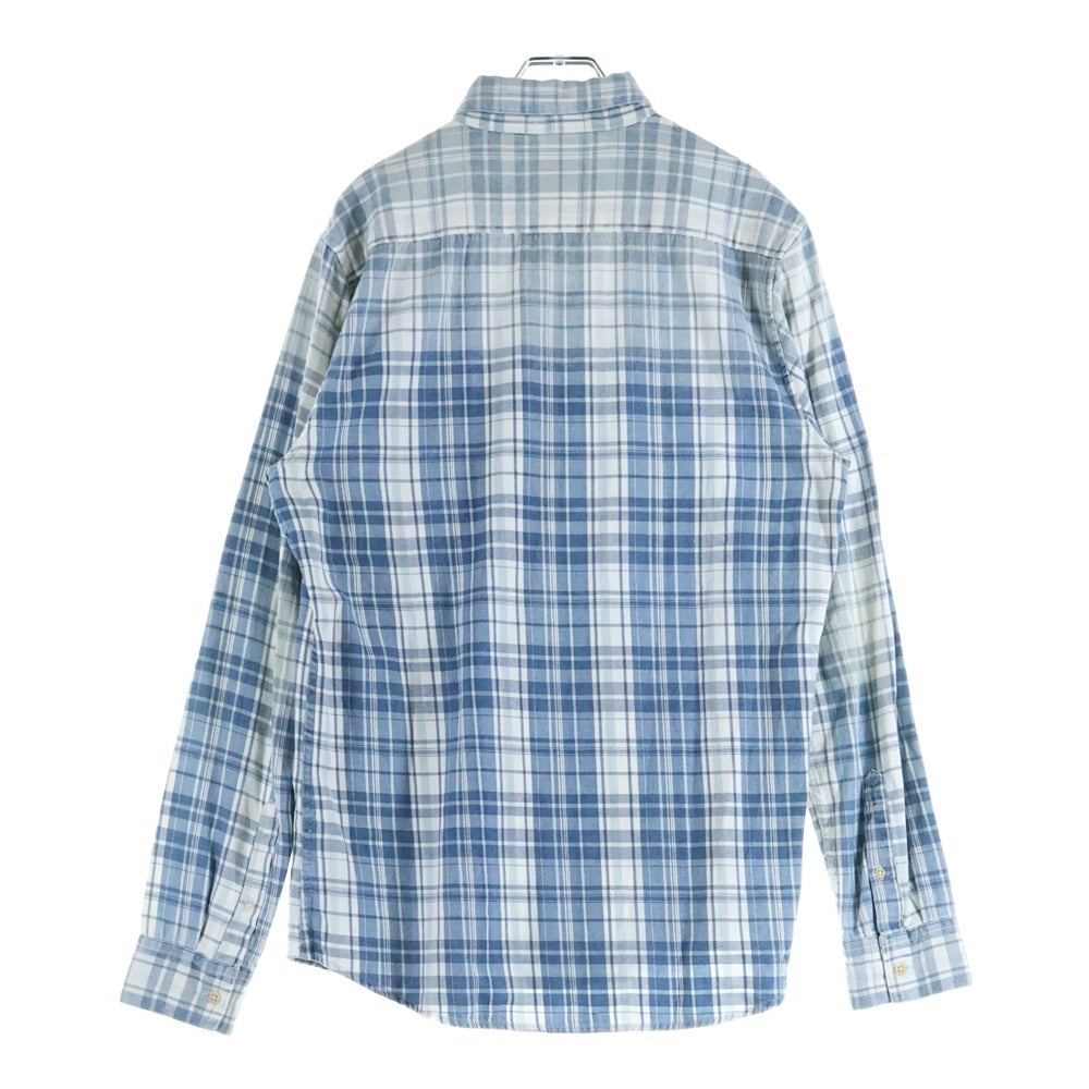 DENHAM(デンハム) SUN BURN INDIGO CHECK SHIRT チェック ボタンダウン 長袖シャツ ブルー 01-15-08-40-003
