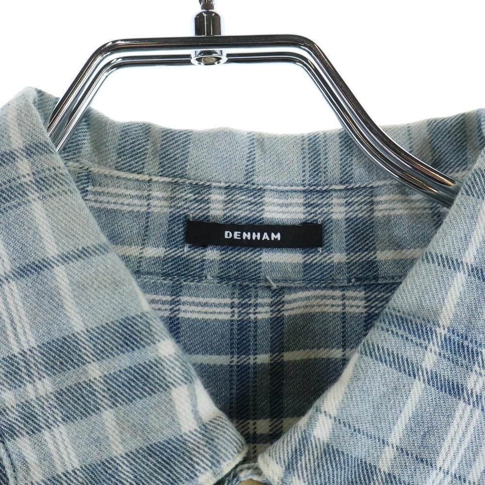 DENHAM(デンハム) SUN BURN INDIGO CHECK SHIRT チェック ボタンダウン 長袖シャツ ブルー 01-15-08-40-003