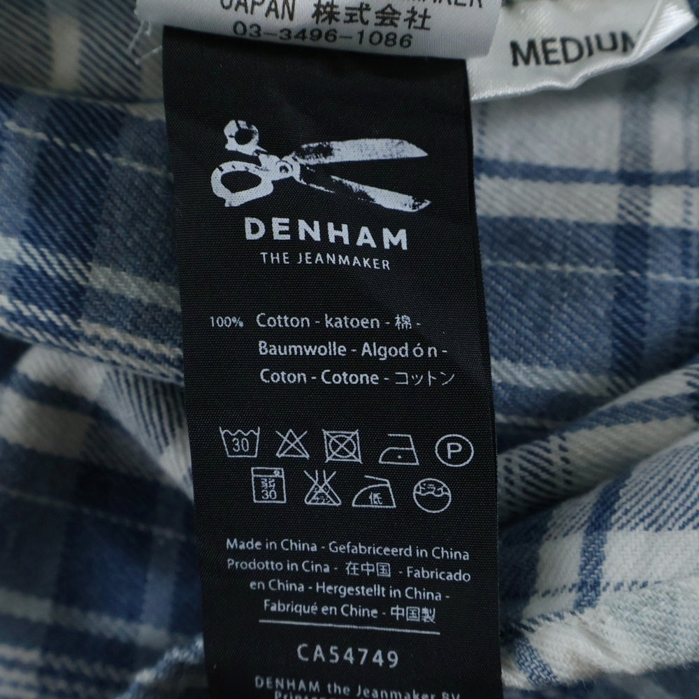 DENHAM(デンハム) SUN BURN INDIGO CHECK SHIRT チェック ボタンダウン 長袖シャツ ブルー 01-15-08-40-003
