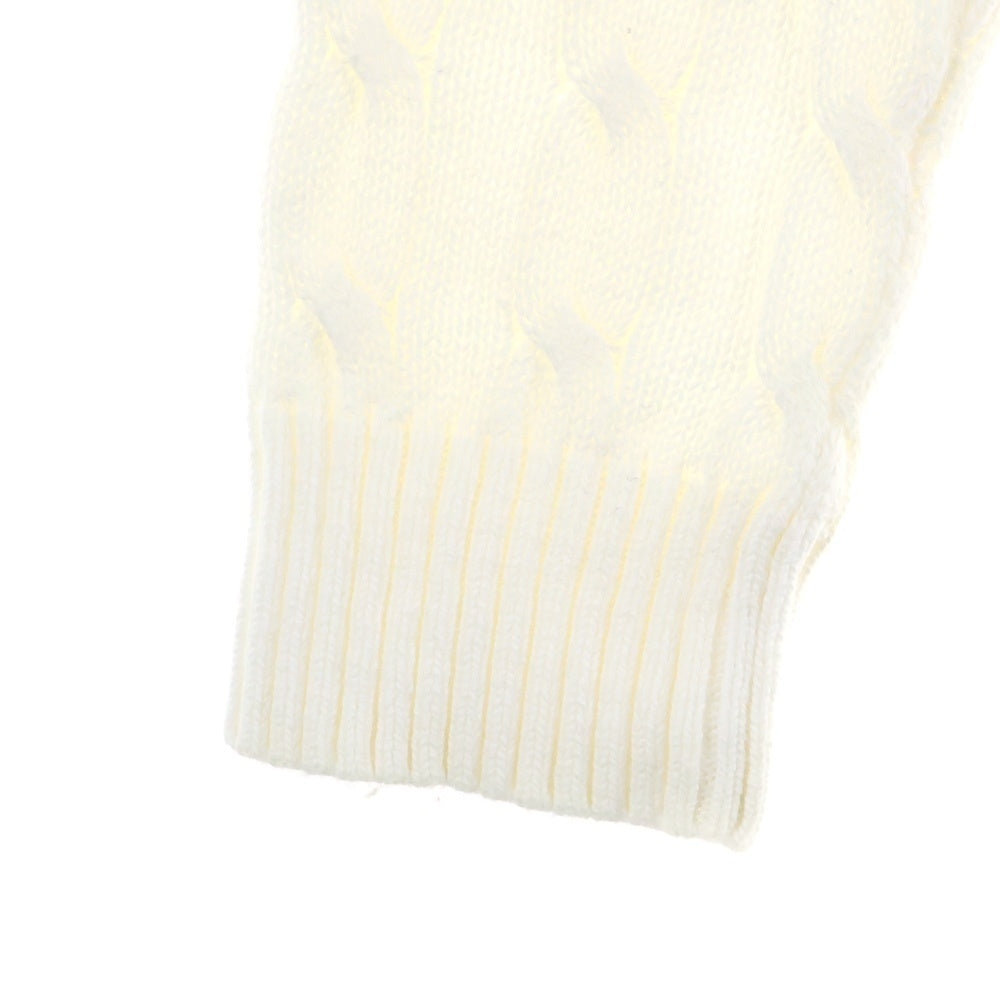 POLO RALPH LAUREN(ポロラルフローレン) ワンポイント刺繍 ウール ケーブルニット セーター ホワイト 710574447008